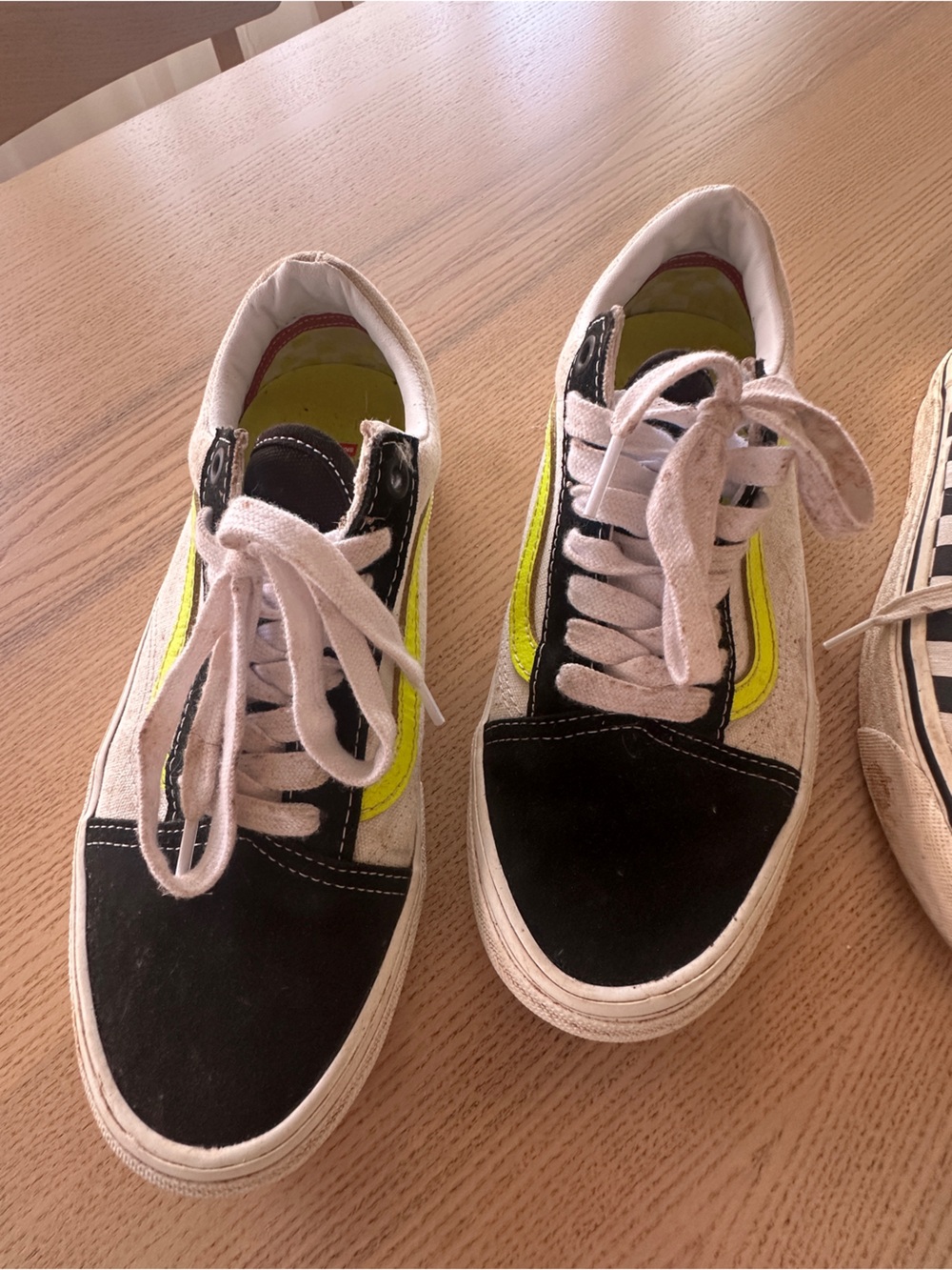 Vans Black and Neon Yellow Half-Cab Sneakers